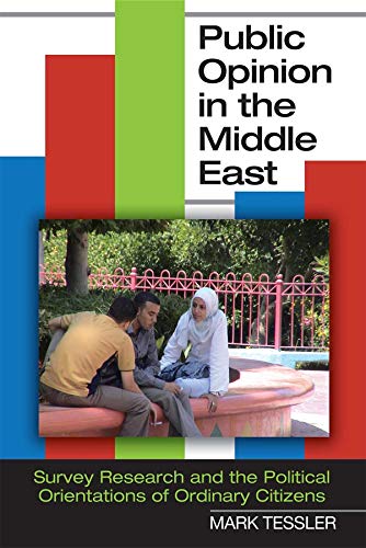 Book cover with title "Public Opinion in the Middle East" and a photograph of people.