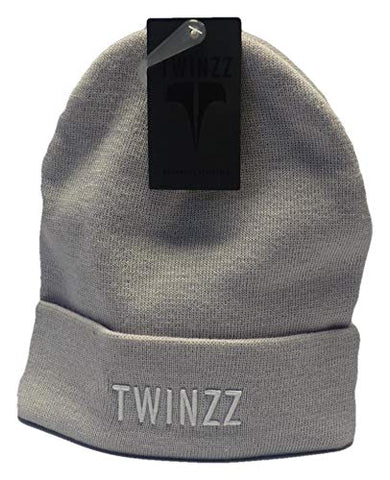 Twinzz Fitted Beanie Hat Grey/White