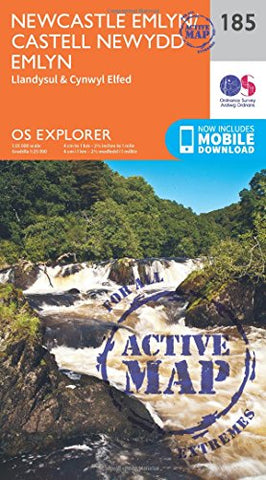 OS Explorer Map Active (185) Newcastle Emlyn, Llandysul and Cynwyl Elfed