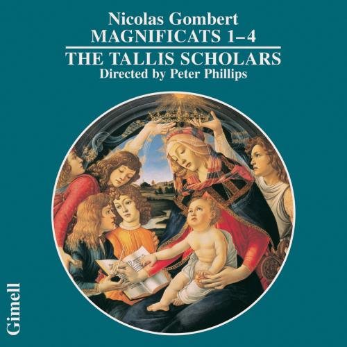 CD cover with Renaissance painting of Mary holding baby Jesus, surrounded by angels, on teal background.