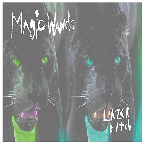 "Album cover featuring two black cats with glowing green and blue eyes."