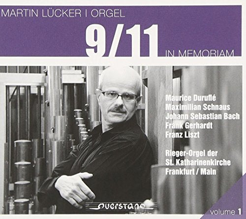 CD cover with a man standing at an organ, purple accents, and white text.