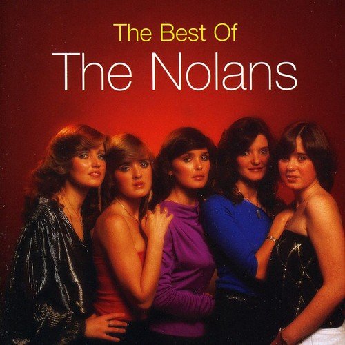 "Album cover featuring five women posing together against a red background."