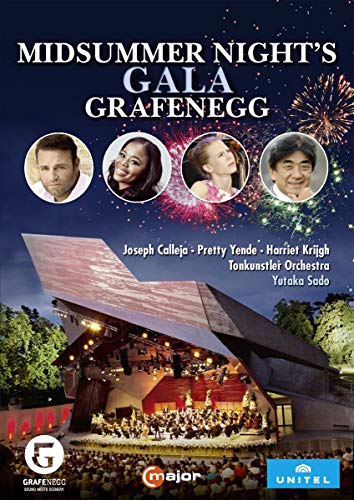 "Midsummer Night's Gala Grafenegg DVD cover featuring a concert venue with fireworks at night."