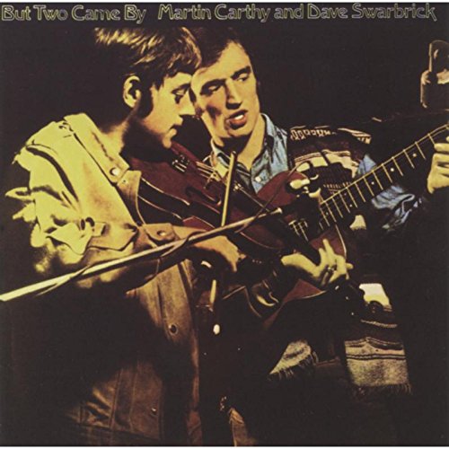 "Album cover featuring two men playing stringed instruments, with text at the top."