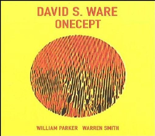 "Album cover with yellow background, red text, and abstract red and black circle design."