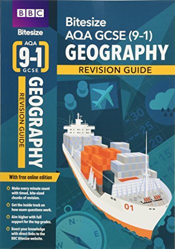 Blue geography revision guide cover featuring a large cargo ship and compass imagery.