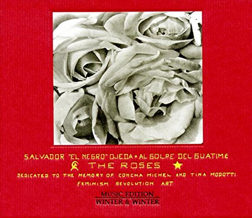 Red album cover with green roses and yellow text, Amazon logo.