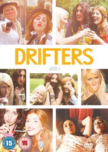 "Drifters DVD cover featuring a collage of young women in various social scenes."