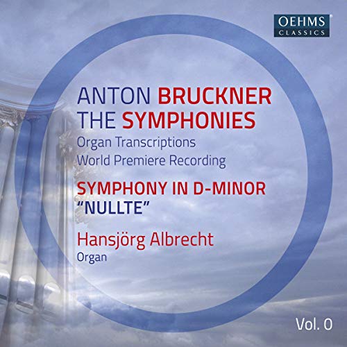 CD cover with blue rings and cloudy sky background, featuring text about Bruckner's symphonies.