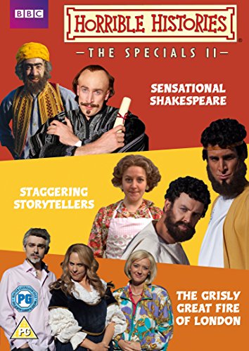 "DVD cover for 'Horrible Histories - The Specials II' featuring actors in period costumes."