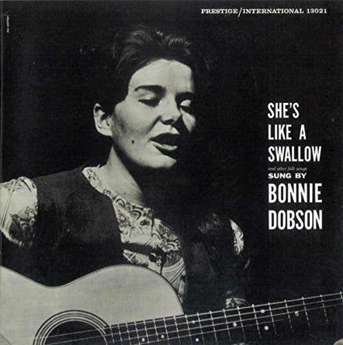 Black and white album cover featuring Bonnie Dobson holding an acoustic guitar.