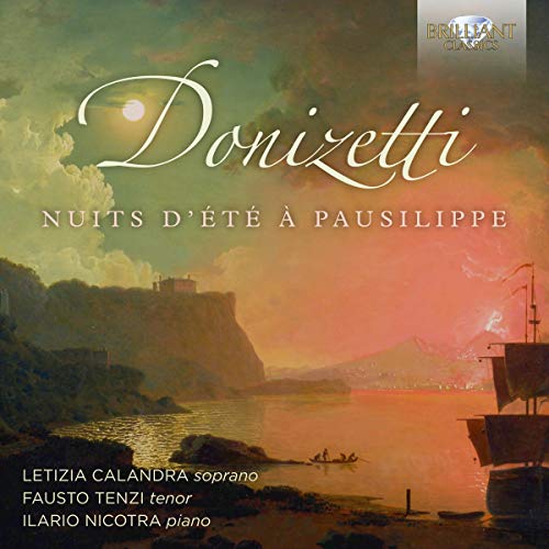 "CD cover featuring a serene seascape at dusk with 'Donizetti' in white script."