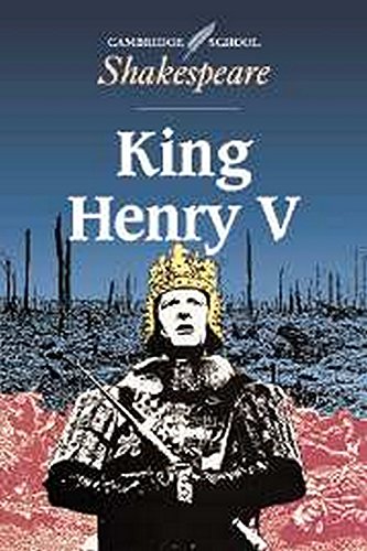 "Book cover featuring a king in armor and crown, with 'King Henry V' title."