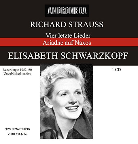 CD cover with black-and-white portrait of Elisabeth Schwarzkopf, white text on black background.