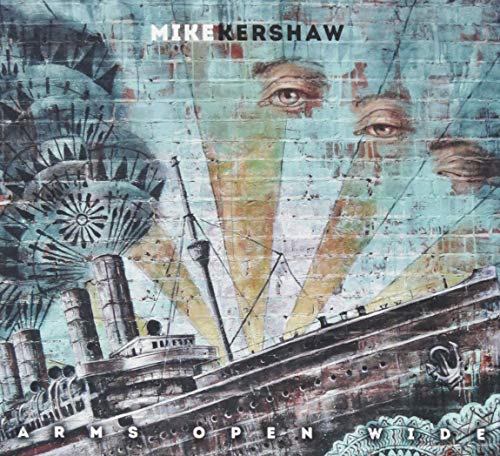 "Album cover featuring a ship and face with eyes on a brick background."