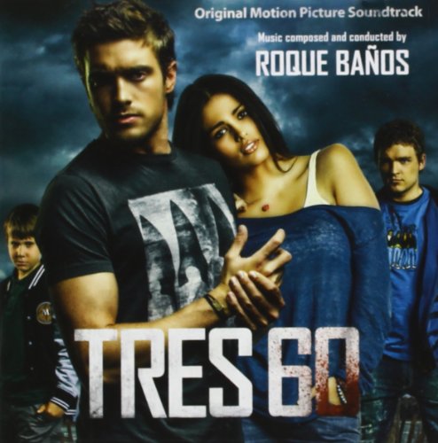 "Tres 60 soundtrack CD cover featuring four young adults against a dark cloudy background."