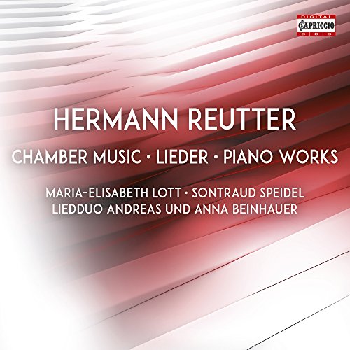 "Album cover with red and white wavy design, featuring Hermann Reutter's name prominently."