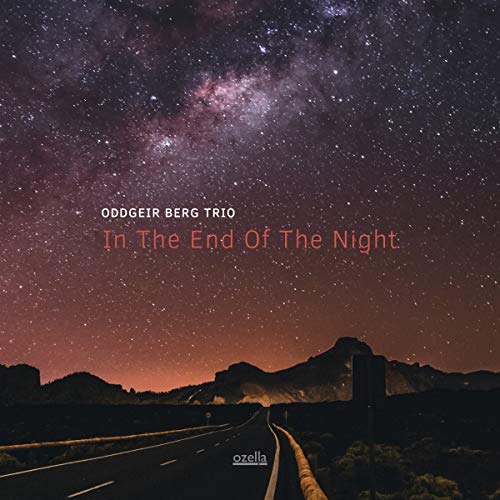 Album cover: desert road under starry night sky with "Oddgeir Berg Trio" and album title.