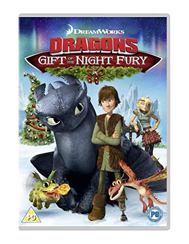 "DVD case featuring cartoon characters, dragons, and a snowy scene."
