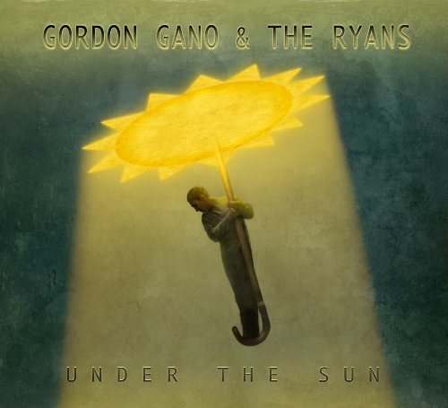 Album cover with a person holding a sun-shaped umbrella against a dark background.