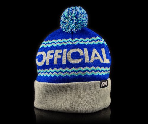 Official Blue And Cream Togano Teal Pom Beanie