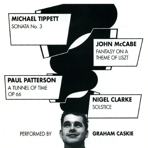 Black and white CD cover with a man's head and musical piece titles.