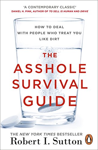 "Book cover of 'The Asshole Survival Guide' featuring a glass of water with pills."