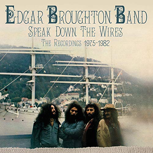 "CD boxset cover featuring the Edgar Broughton Band standing in front of a ship."