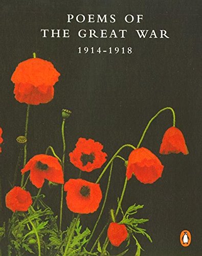 The image depicts a book cover with red poppies on a black background.