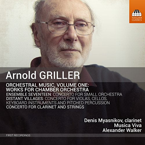 CD cover featuring a man with glasses and white text listing musical compositions.
