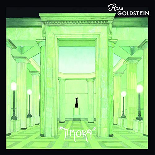 "Ross Goldstein's 'Timoka' CD cover featuring a green-toned, neoclassical hallway illustration."