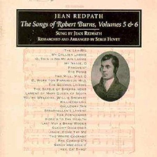 Album cover with black title box, song list, and portrait on light pink background.