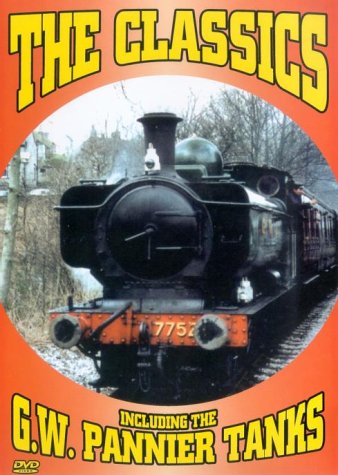 DVD cover featuring a black steam train on an orange background with yellow text.