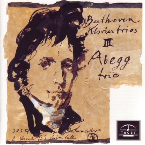 "CD cover with sketch of Beethoven's face and 'Abegg Trio' handwritten text."