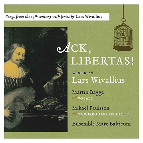 CD cover with a man and a birdcage on a green background.
