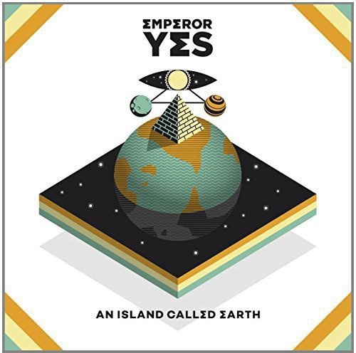 "Album cover art featuring a stylized Earth on a black platform, surrounded by celestial elements."