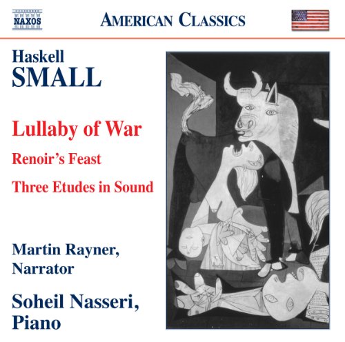 "CD cover with abstract black and white artwork and text listing musical compositions."