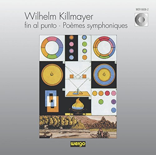 A CD cover featuring abstract shapes and a scenic landscape on a grey gradient background.
