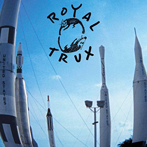 "Royal Trux album cover featuring rockets and a cat and dog logo."