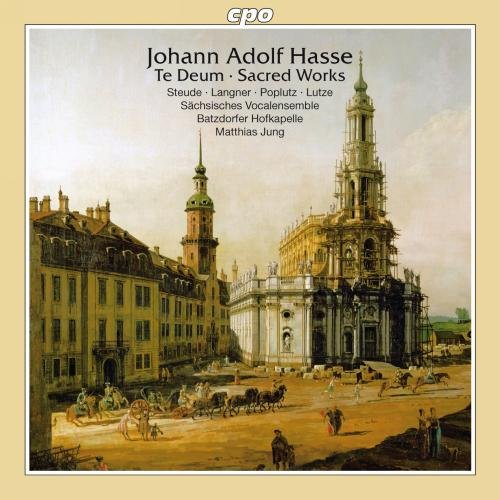 "CD cover with yellow border, featuring a 18th-century church scene painting."