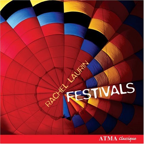 "Album cover featuring a multicolored hot air balloon with 'Rachel Laurin Festivals' text."