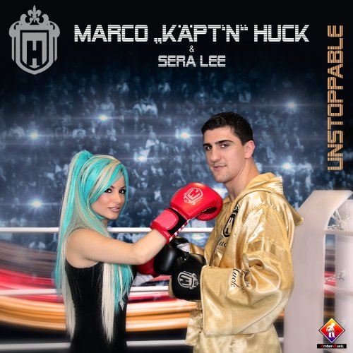 A man and woman in boxing gloves stand facing each other in a boxing ring.