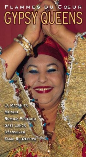 "CD cover featuring a smiling woman in traditional dress against a red background."