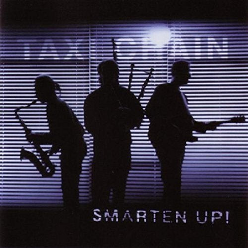 "Album cover with silhouetted musicians and 'Smarten Up!' text against a window with blinds."