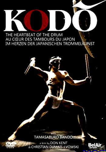 DVD cover featuring a shirtless man drumming, with "KODO" in large letters.