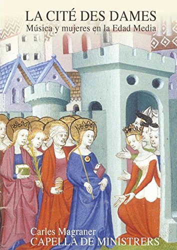 Medieval illustration of crowned women in robes outside a castle on a CD cover.