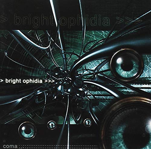 The image is a dark, abstract album cover featuring multiple eyes and metallic structures. For accessibility purposes, a suitable alt text could be: "Dark album cover with multiple eyes and metallic, abstract shapes."