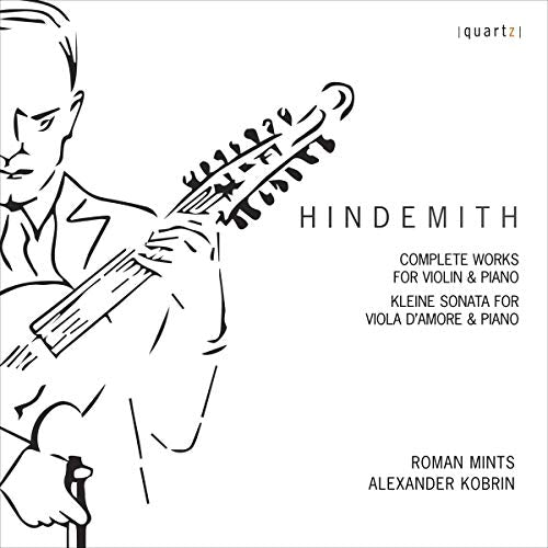 CD cover featuring a black-and-white illustration of a man playing a violin.