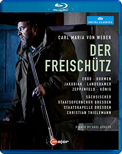 Blue-ray case cover featuring a man holding a rifle, with text overlay.